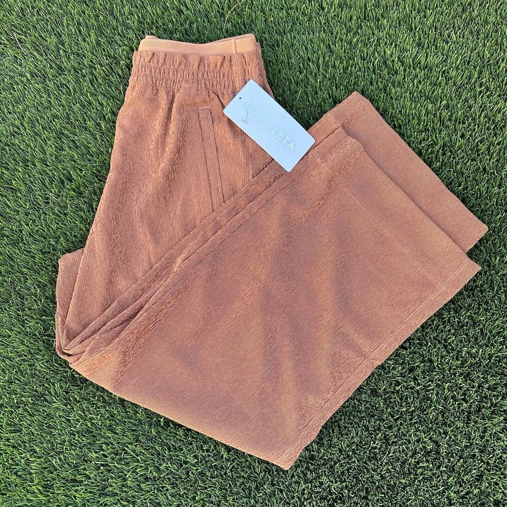 Athleta Echo Wide Crop Pant Orange Rust Size 0 NWT MSRP $109 Packable